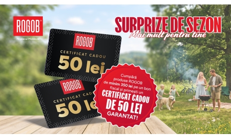 Cumpără Rogob de minim 350 lei și primești 50 lei cadou!