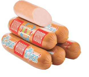 Crenvurști Junior din carne de pui și curcan